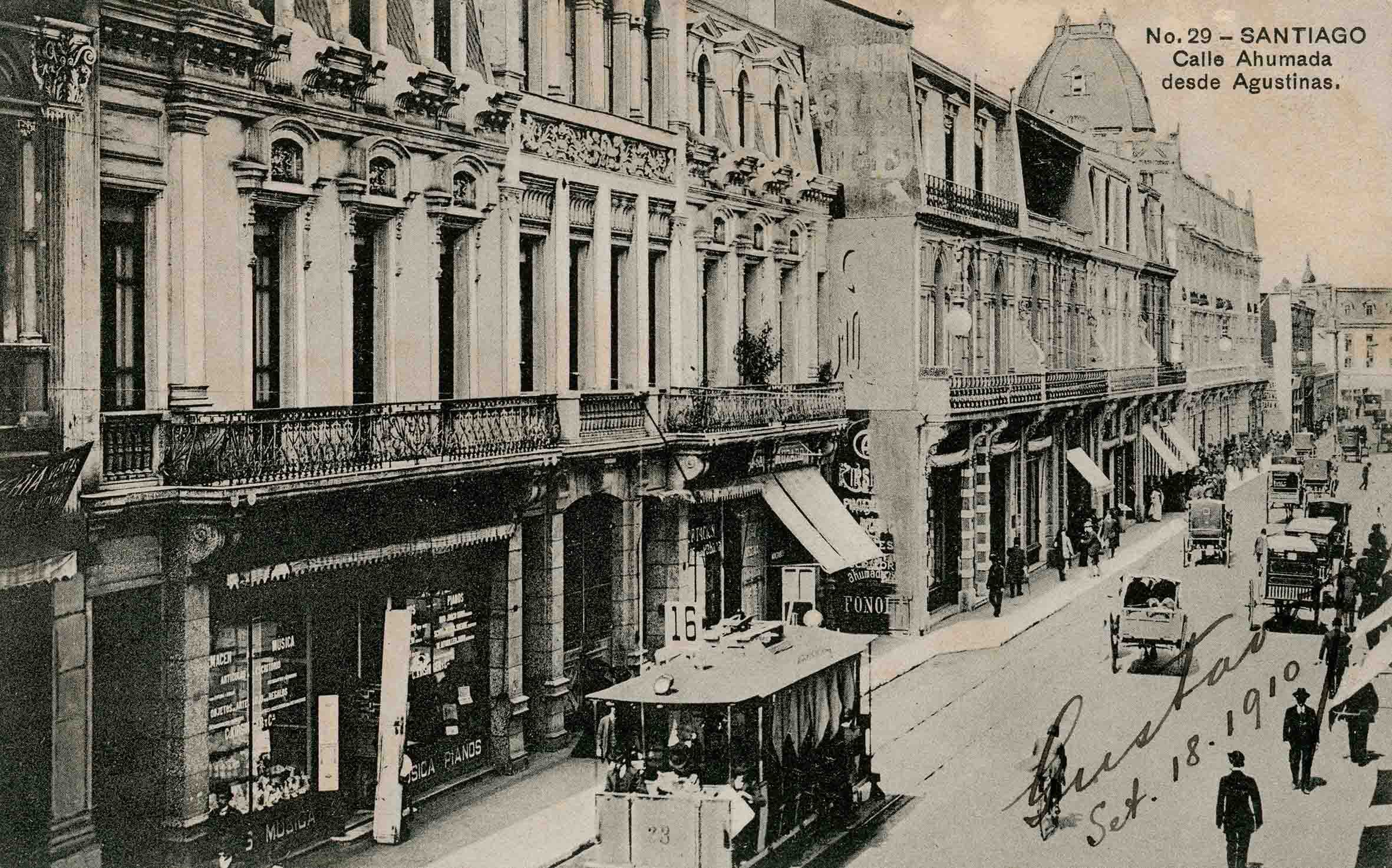 Calle Ahumada desde Agustinas en 1910