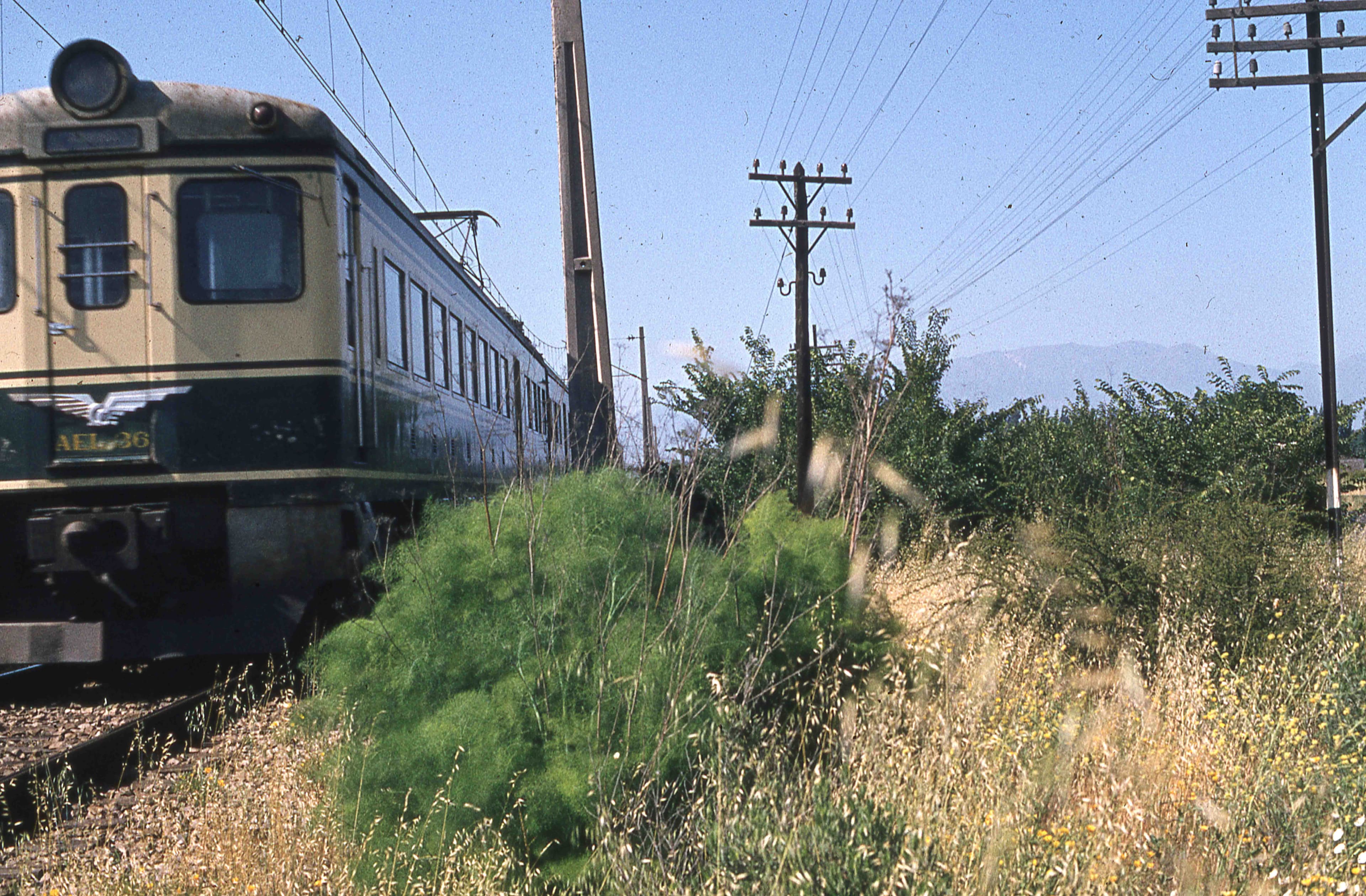 Tren de pasajeros al sur en 1980