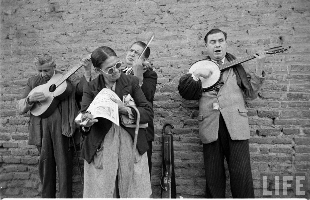 Músicos ciegos lugar desconocido, 1950