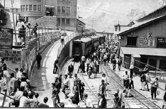 ciudad minera de sewell, estación, 1950