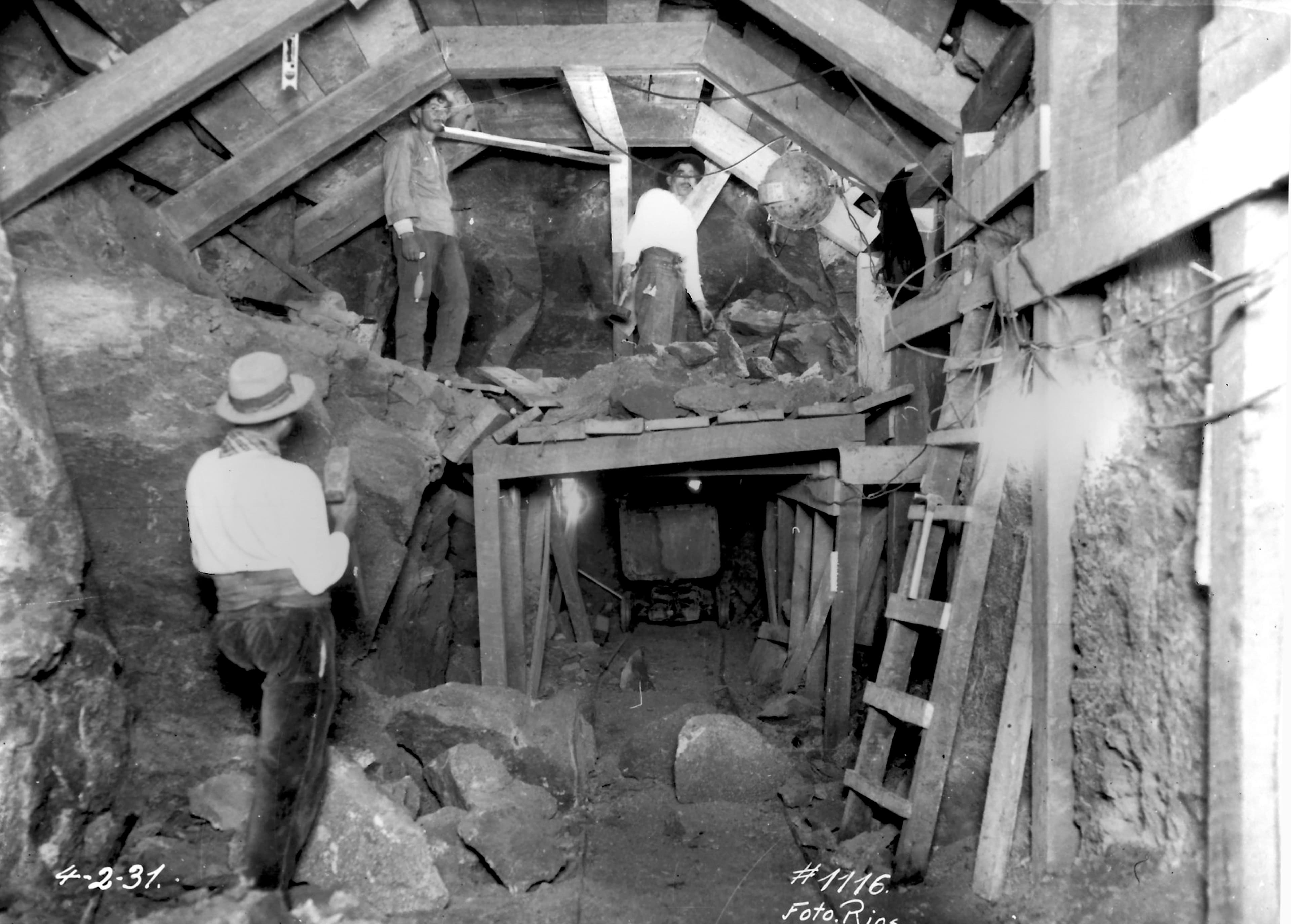Interior de la Mina el Teniente, 1931