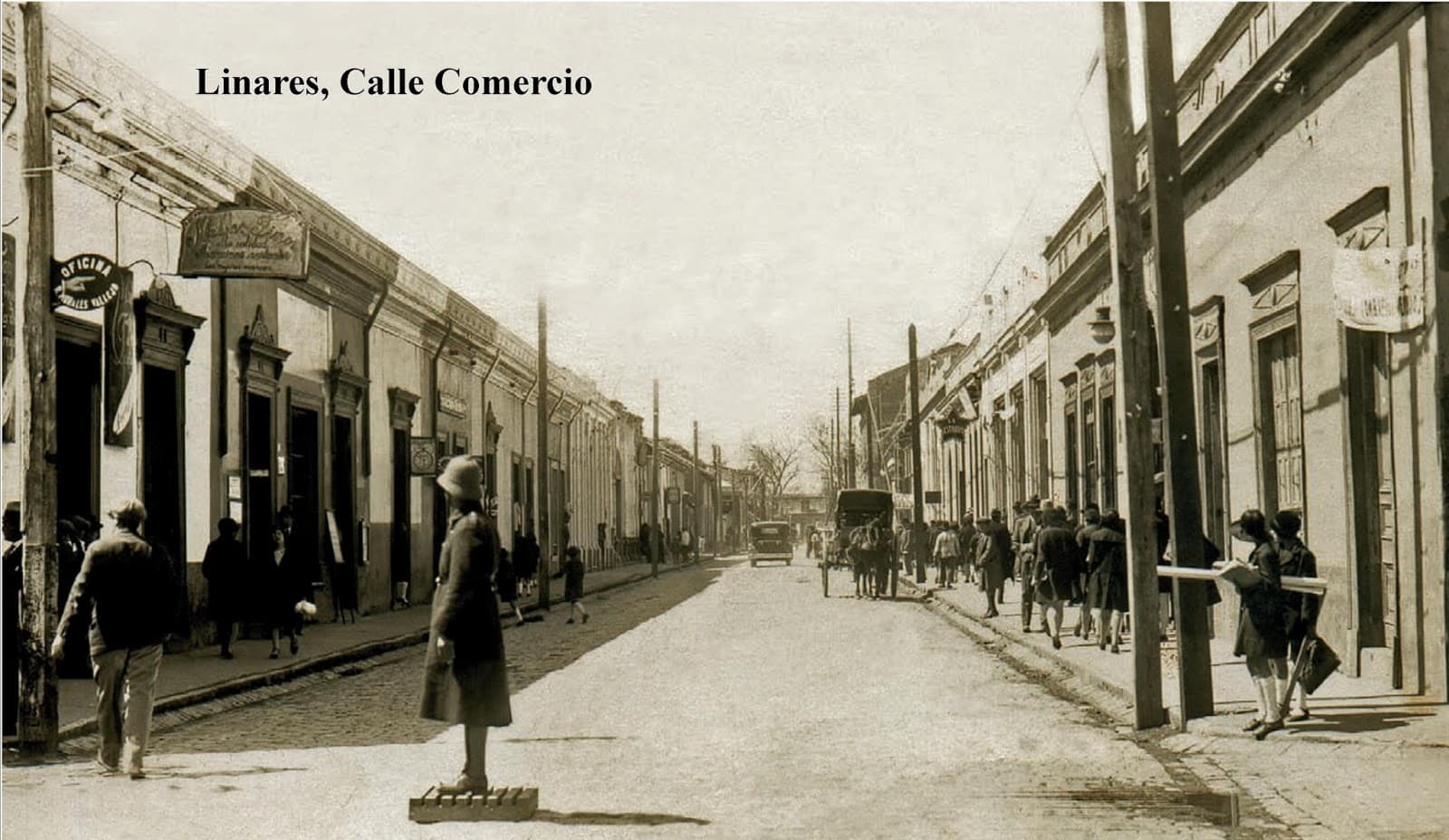 Calle comercio de Linares en 1928
