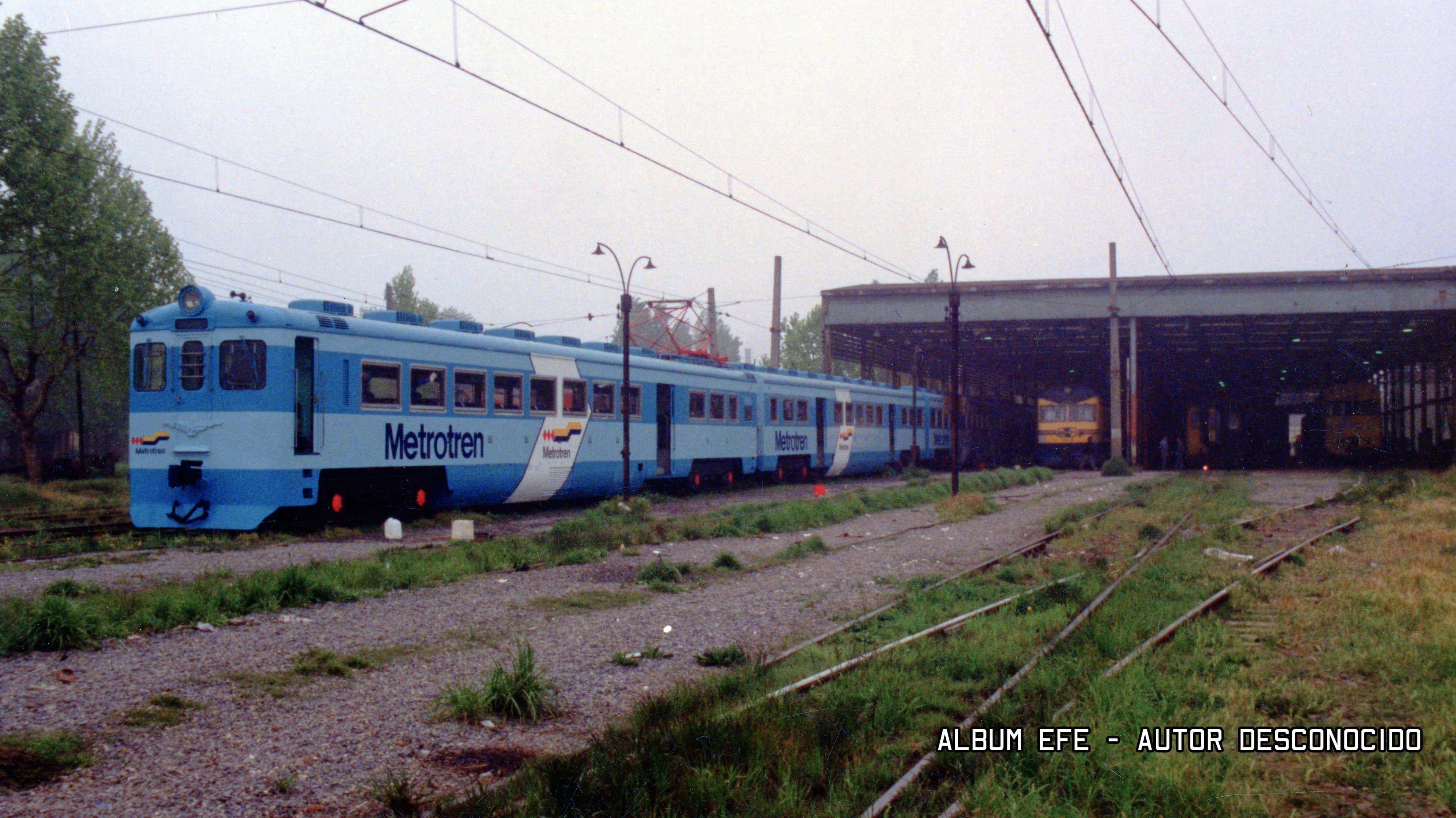 Tren de servicio Metrotren en Maestranza San Eugenio, 1990