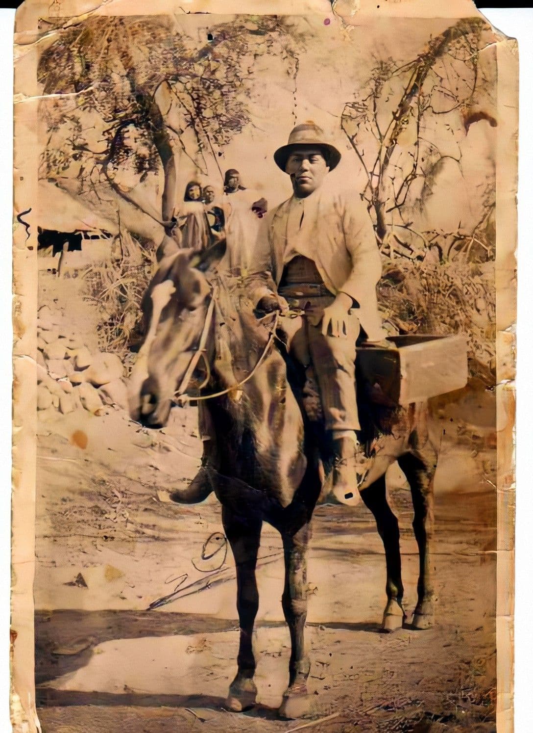 Vendedor ambulante a caballo, 1914
