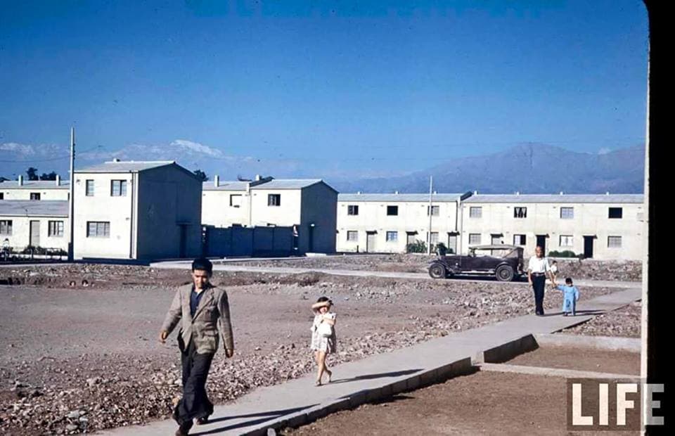 Construución Barrio Yarur, año 1941.