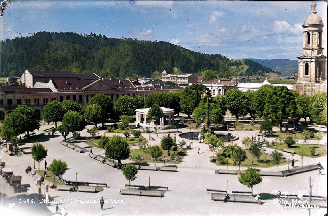Plaza de la Independencia de Concepción en 1930