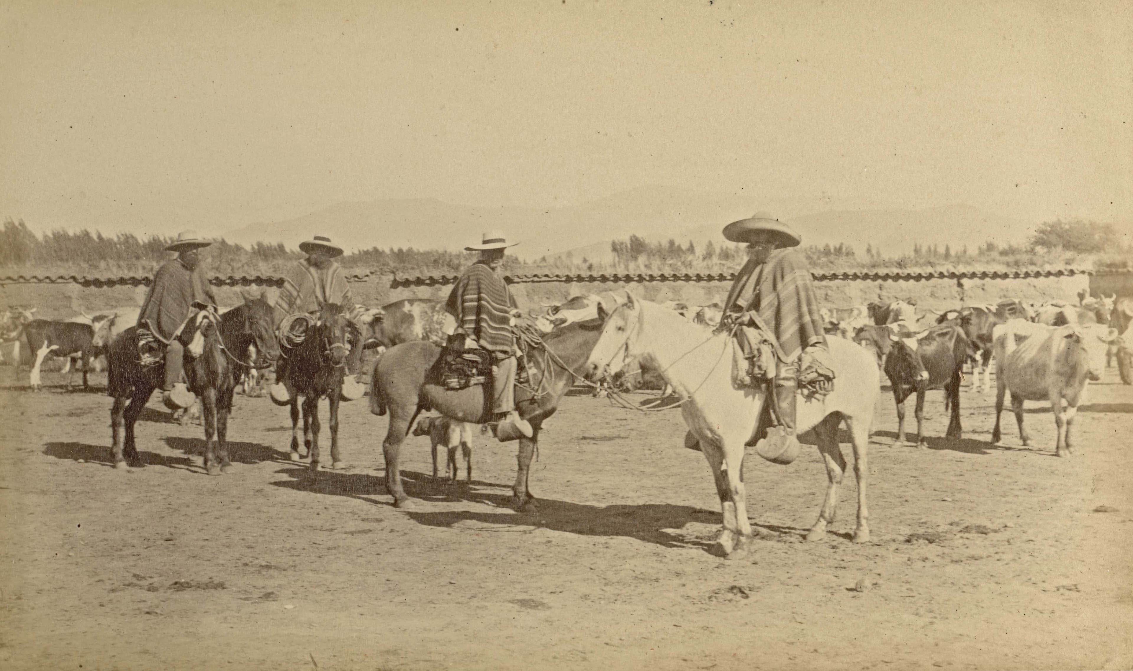 Personas a caballo, zona central, 1888