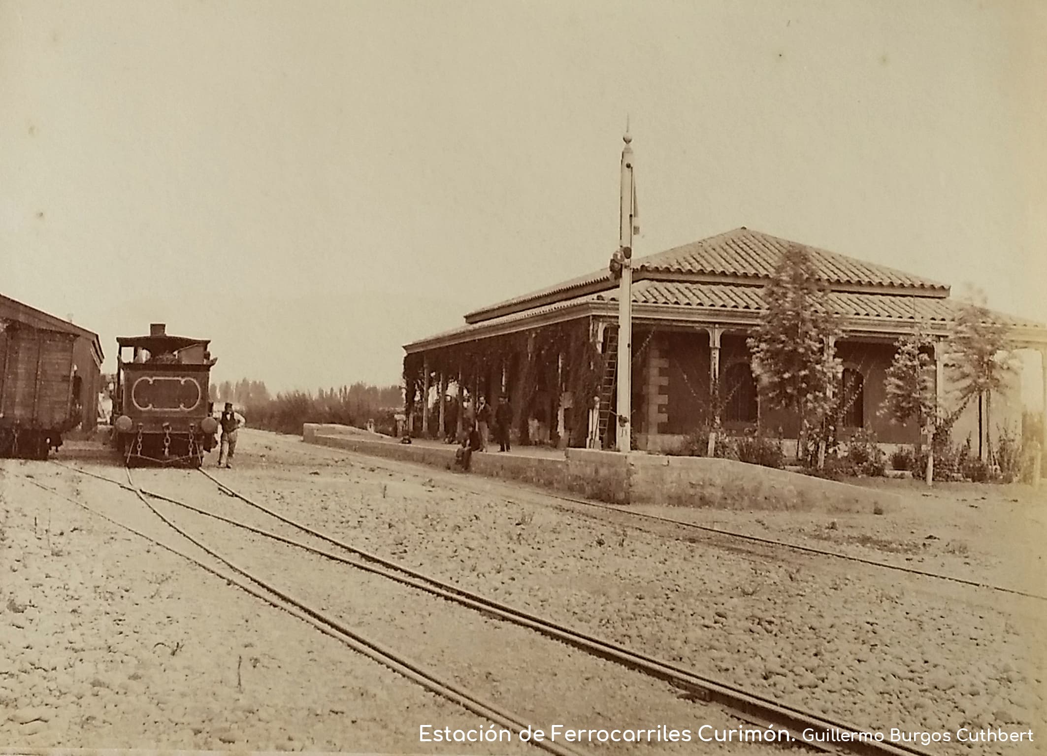 Estación de Ferrocarriles de Curimón en 1874