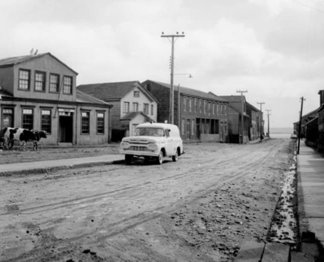 Calle Centenario de Chonchi en 1950
