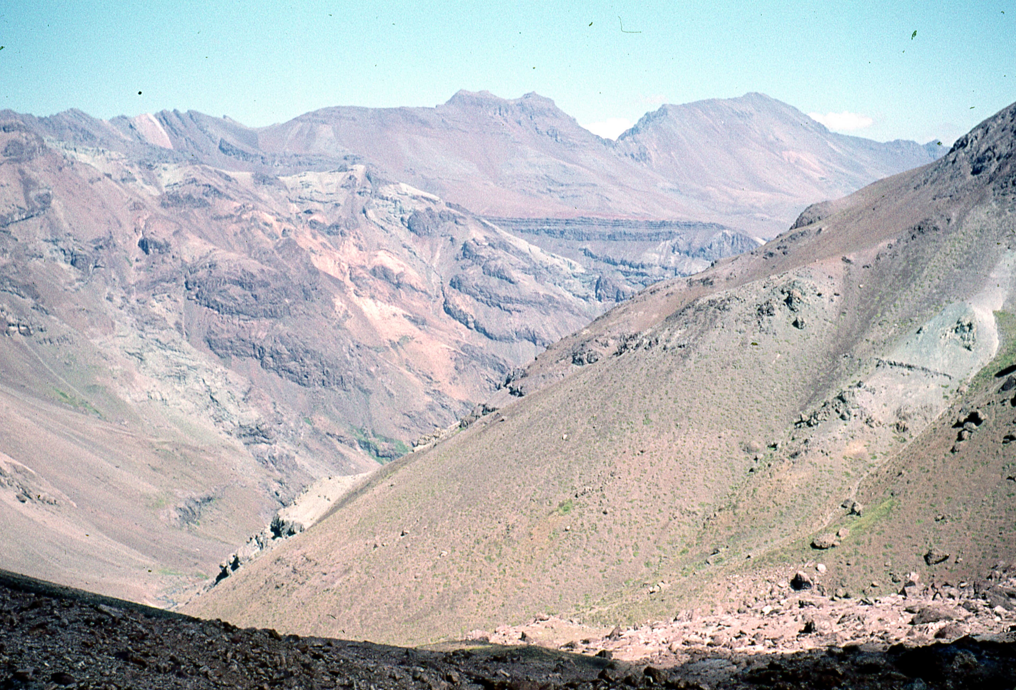 Cajón del Cepo, cordillera de Quempo, 1978