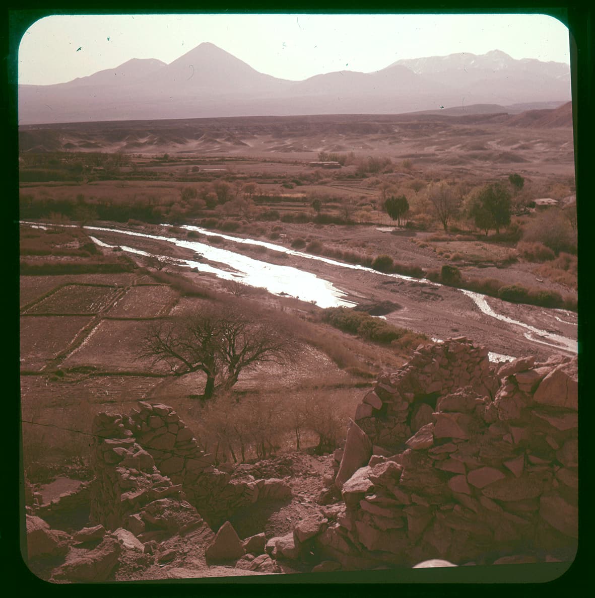 Pucará Quitor y río San Pedro, San Pedro de Atacama, Región de Atacama, Chile, 1950 - 1965