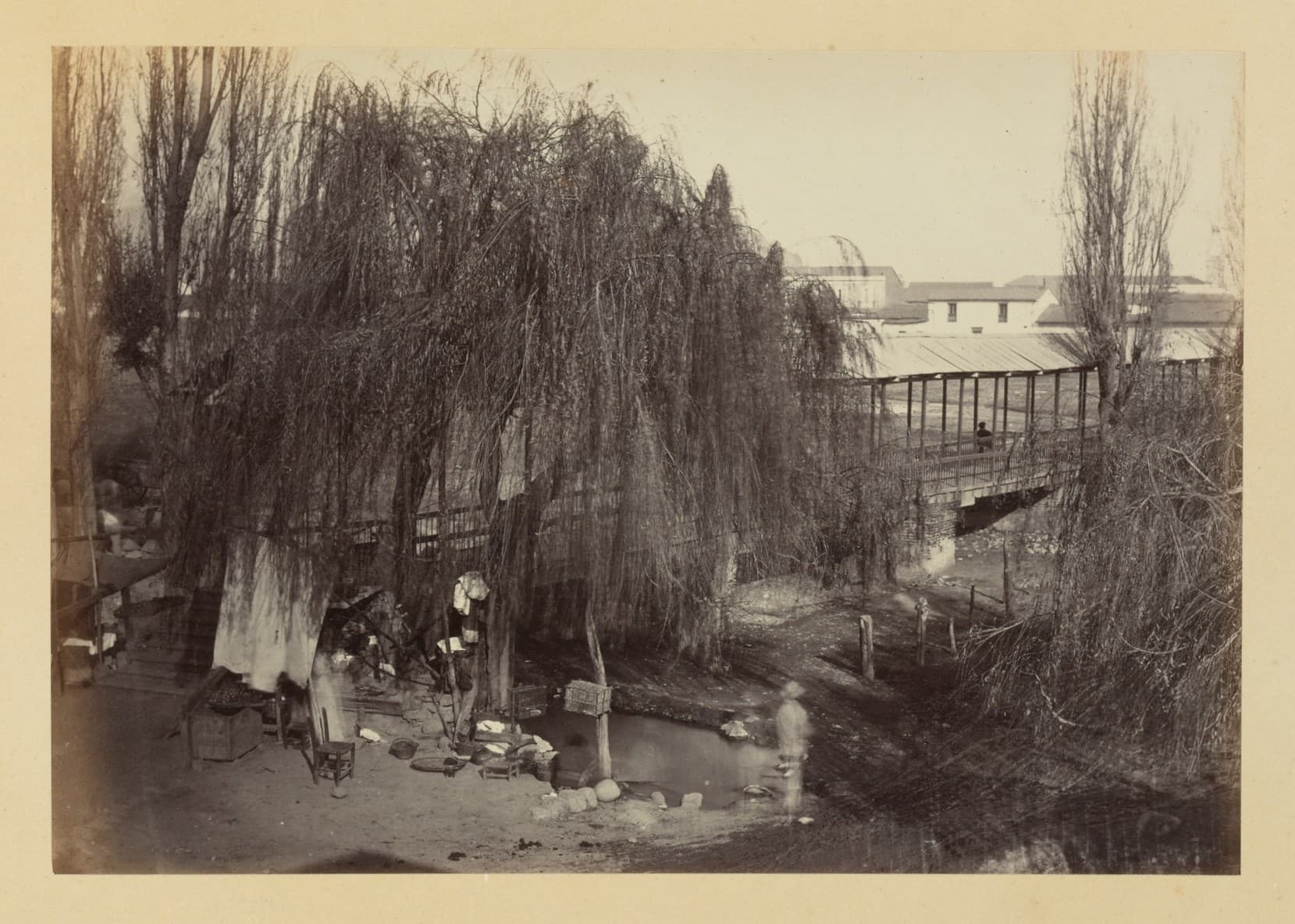 El puente de palos en Santiago, 1868
