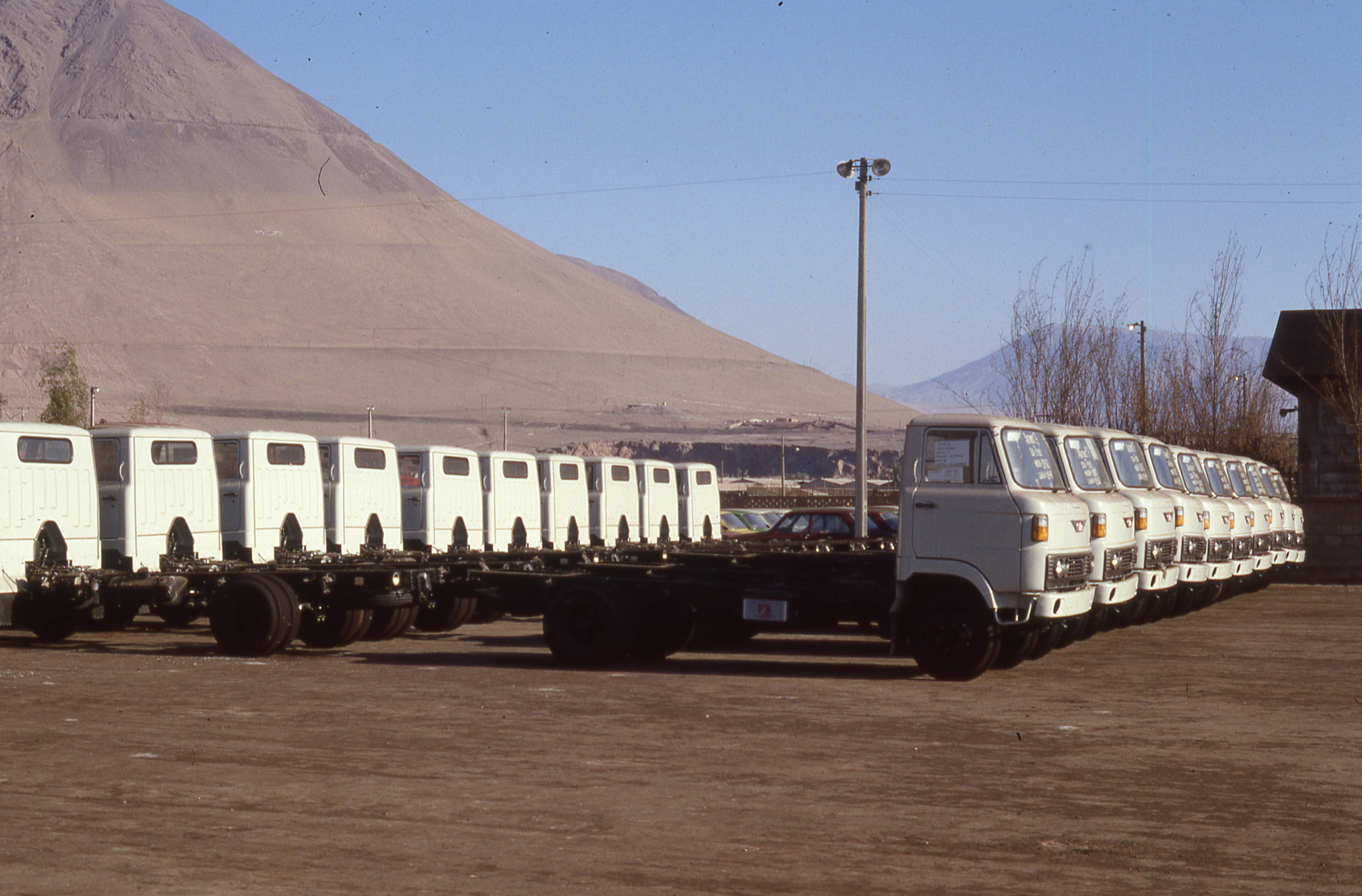 Camiones en Zona Franca, Iquique, ca. 1980