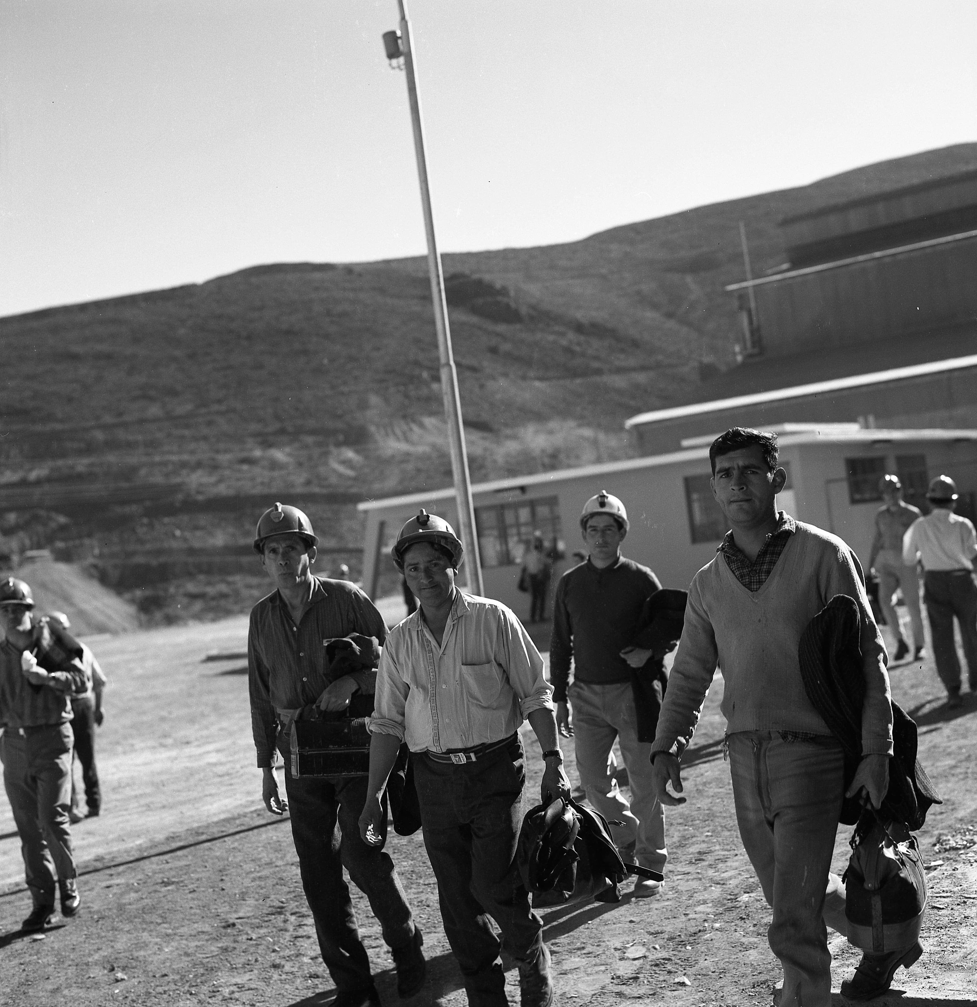Trabajadores de la mina El Algarrobo, 1968