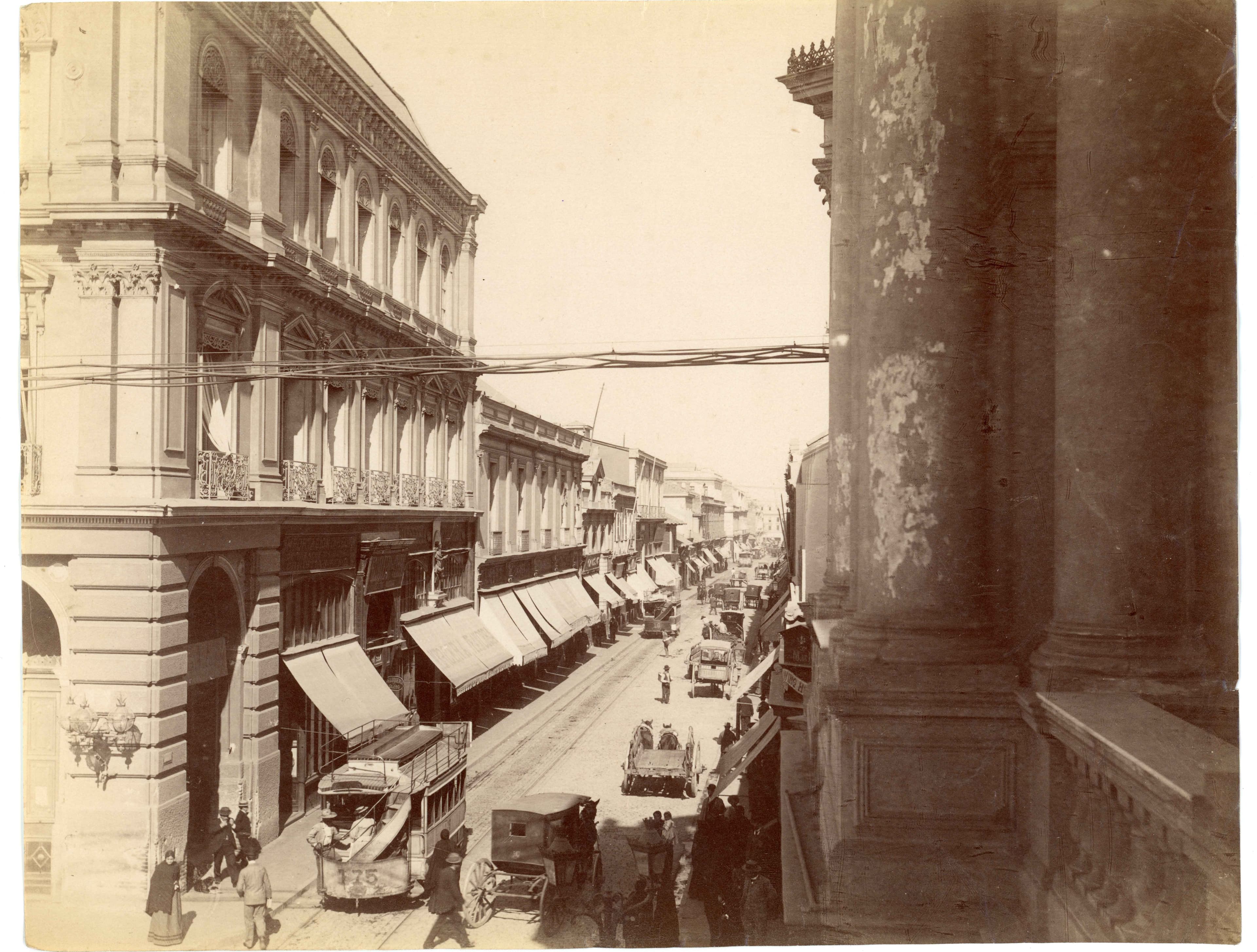 Calle Ahumada, esquina Portal Fernández Concha, Santiago, ca. 1904