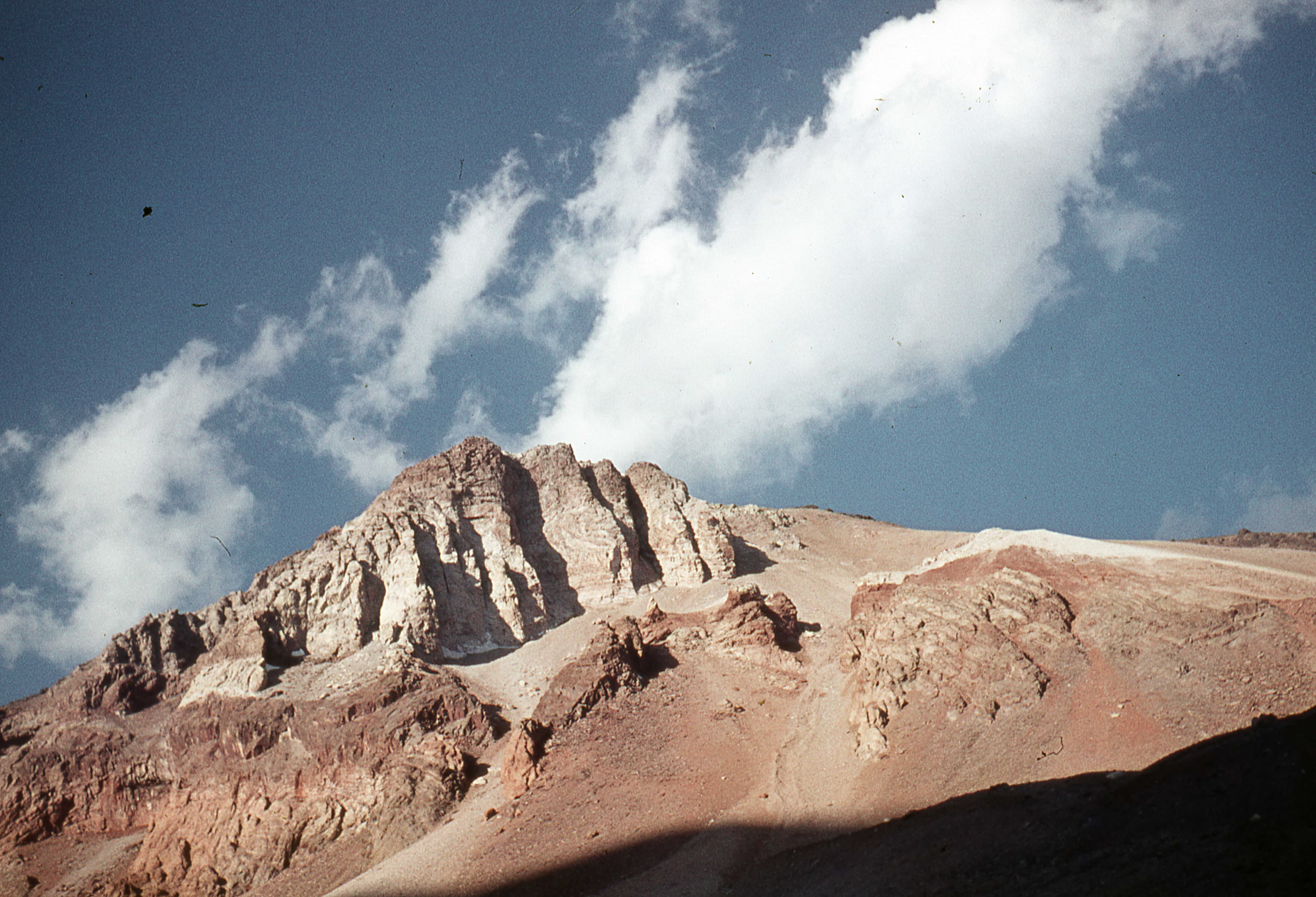 Atardecer del Cerro Piedra Numerada, desde el Camping, 1978